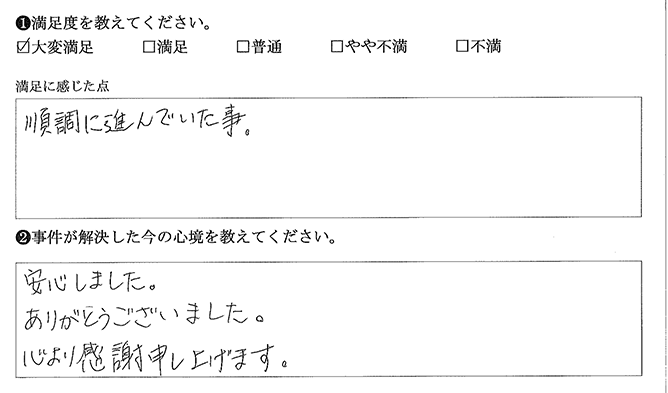 安心しました