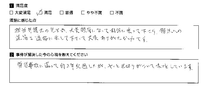 大変親身になって相談に乗って下さいました